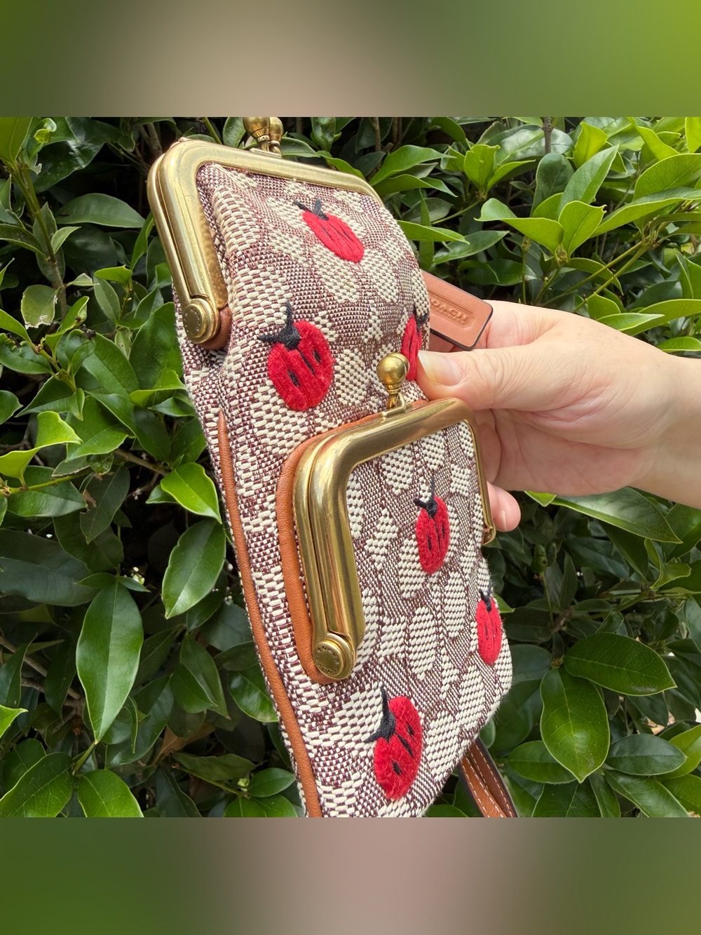 Coach Double Frame Crossbody 12 In Signature Textile Jacquard C6522 - Picture 4 of 10
